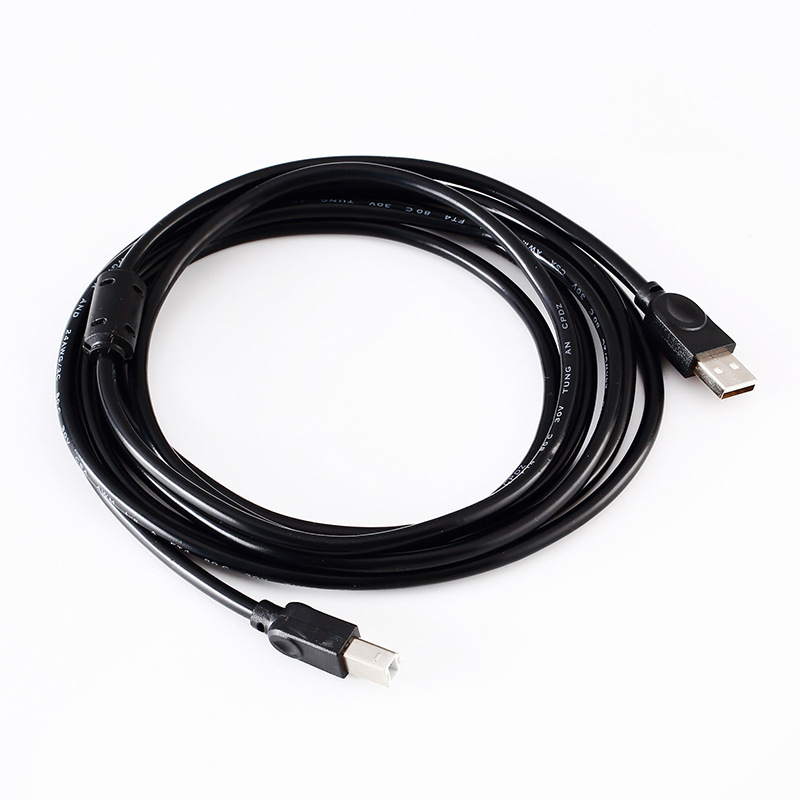 Manufacturer Black 2.0USB Printer Cable 1.5 M 3M Square Mouth a/B Copper Printer Cable Connection Data Wire Factory