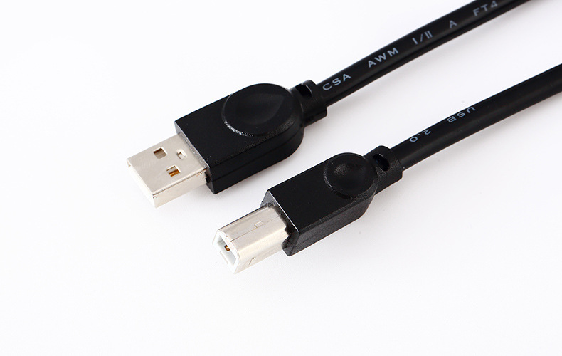 Manufacturer Black 2.0USB Printer Cable 1.5 M 3M Square Mouth a/B Copper Printer Cable Connection Data Wire Factory