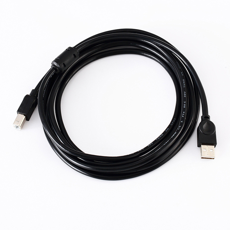 Manufacturer Black 2.0USB Printer Cable 1.5 M 3M Square Mouth a/B Copper Printer Cable Connection Data Wire Factory