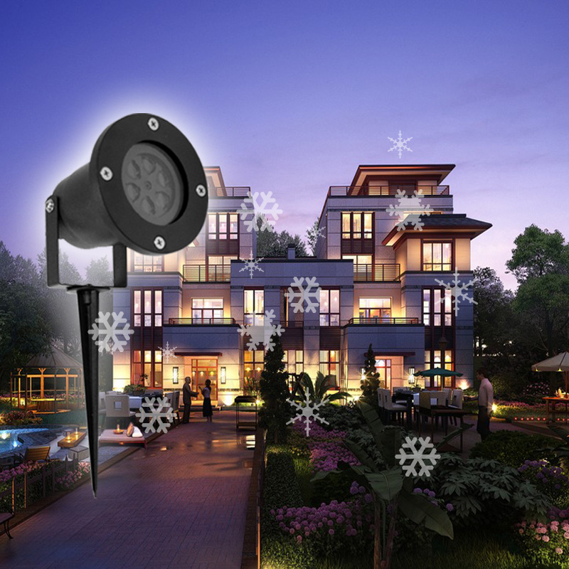 LED Christmas Projection Lamp Snowflake Lamp Lawn Lamp Outdoor White Color Snowflake Projection Lamp Accept Custom Pictures