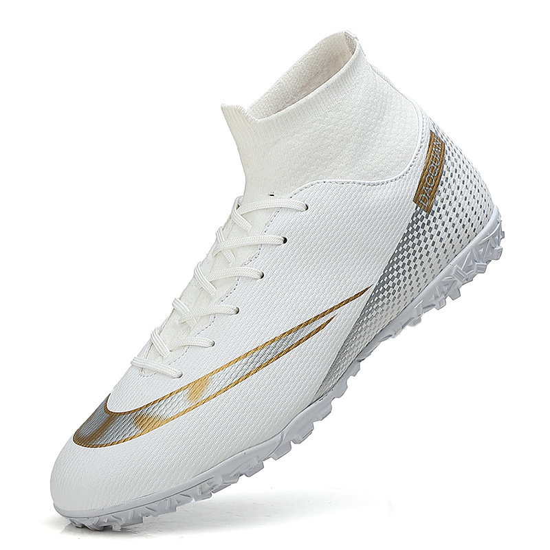 Cross-Border Soccer Shoes High-Top TF Broken Nail Artificial Lawn Skin Foot Boys and Girls AG Spike Competition Student Training Shoes