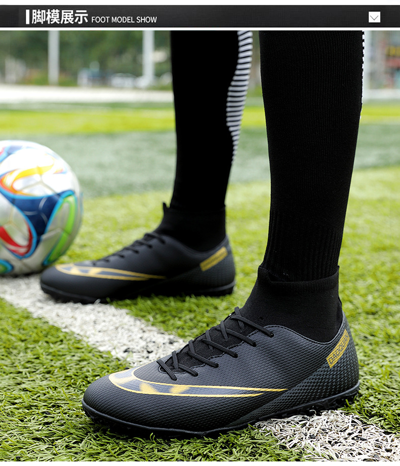 Cross-Border Soccer Shoes High-Top TF Broken Nail Artificial Lawn Skin Foot Boys and Girls AG Spike Competition Student Training Shoes Cross-Border Soccer Shoes High-Top TF Broken Nail Artificial Lawn Skin Foot Boys and Girls AG Spike Competition Student Training Shoes