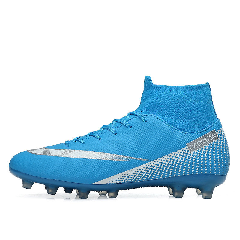 Cross-Border Soccer Shoes High-Top TF Broken Nail Artificial Lawn Skin Foot Boys and Girls AG Spike Competition Student Training Shoes