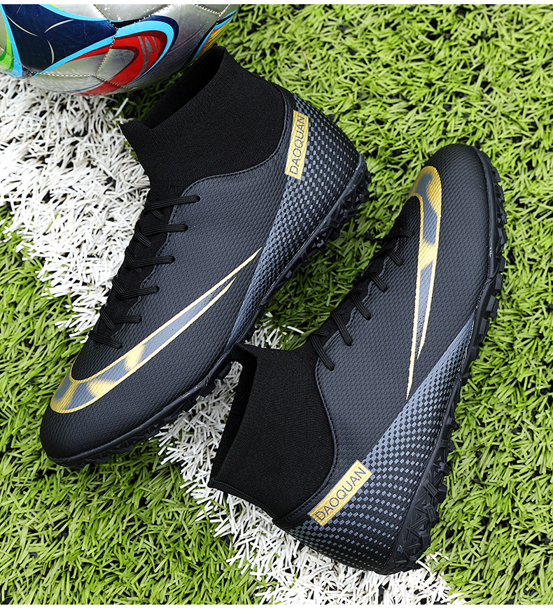 Cross-Border Soccer Shoes High-Top TF Broken Nail Artificial Lawn Skin Foot Boys and Girls AG Spike Competition Student Training Shoes Cross-Border Soccer Shoes High-Top TF Broken Nail Artificial Lawn Skin Foot Boys and Girls AG Spike Competition Student Training Shoes