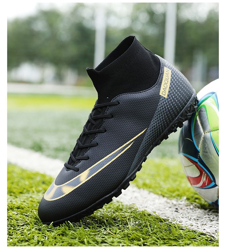 Cross-Border Soccer Shoes High-Top TF Broken Nail Artificial Lawn Skin Foot Boys and Girls AG Spike Competition Student Training Shoes Cross-Border Soccer Shoes High-Top TF Broken Nail Artificial Lawn Skin Foot Boys and Girls AG Spike Competition Student Training Shoes