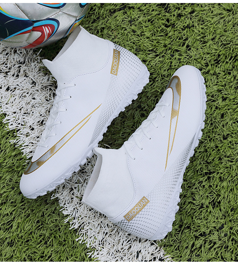 Cross-Border Soccer Shoes High-Top TF Broken Nail Artificial Lawn Skin Foot Boys and Girls AG Spike Competition Student Training Shoes Cross-Border Soccer Shoes High-Top TF Broken Nail Artificial Lawn Skin Foot Boys and Girls AG Spike Competition Student Training Shoes