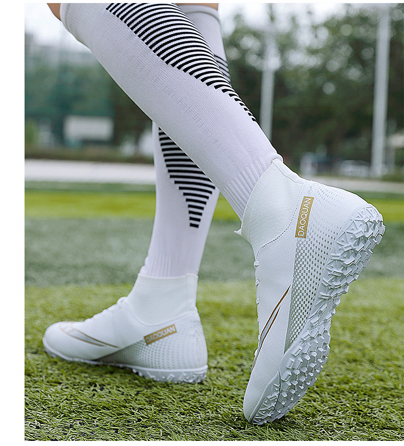 Cross-Border Soccer Shoes High-Top TF Broken Nail Artificial Lawn Skin Foot Boys and Girls AG Spike Competition Student Training Shoes Cross-Border Soccer Shoes High-Top TF Broken Nail Artificial Lawn Skin Foot Boys and Girls AG Spike Competition Student Training Shoes