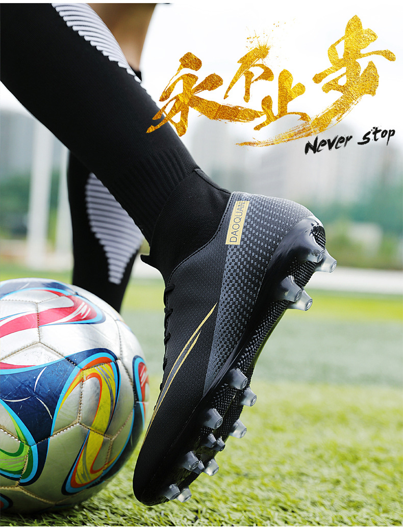 Cross-Border Soccer Shoes High-Top TF Broken Nail Artificial Lawn Skin Foot Boys and Girls AG Spike Competition Student Training Shoes Cross-Border Soccer Shoes High-Top TF Broken Nail Artificial Lawn Skin Foot Boys and Girls AG Spike Competition Student Training Shoes