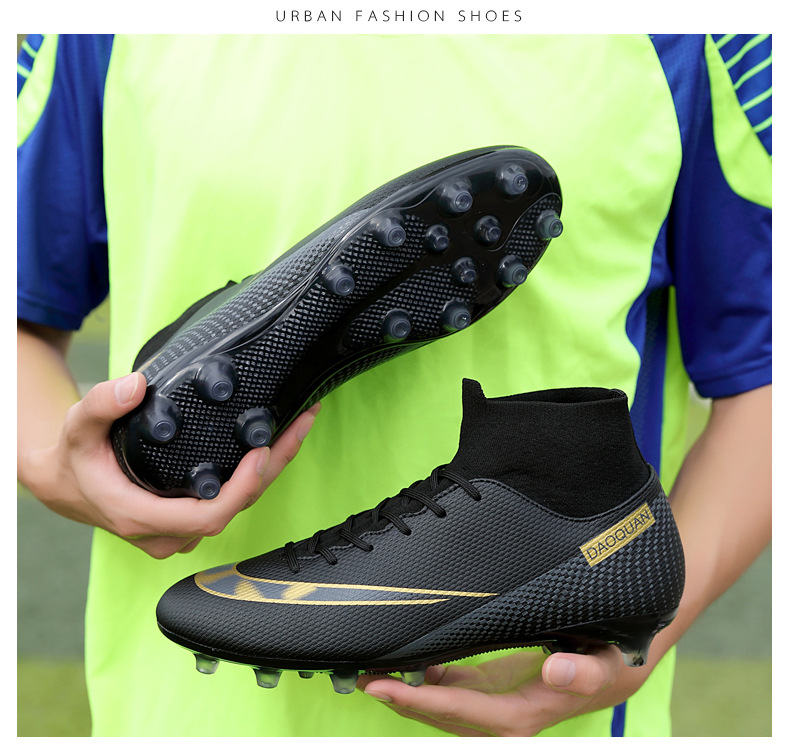 Cross-Border Soccer Shoes High-Top TF Broken Nail Artificial Lawn Skin Foot Boys and Girls AG Spike Competition Student Training Shoes Cross-Border Soccer Shoes High-Top TF Broken Nail Artificial Lawn Skin Foot Boys and Girls AG Spike Competition Student Training Shoes