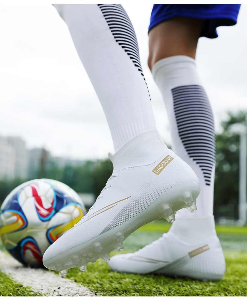 Cross-Border Soccer Shoes High-Top TF Broken Nail Artificial Lawn Skin Foot Boys and Girls AG Spike Competition Student Training Shoes Cross-Border Soccer Shoes High-Top TF Broken Nail Artificial Lawn Skin Foot Boys and Girls AG Spike Competition Student Training Shoes