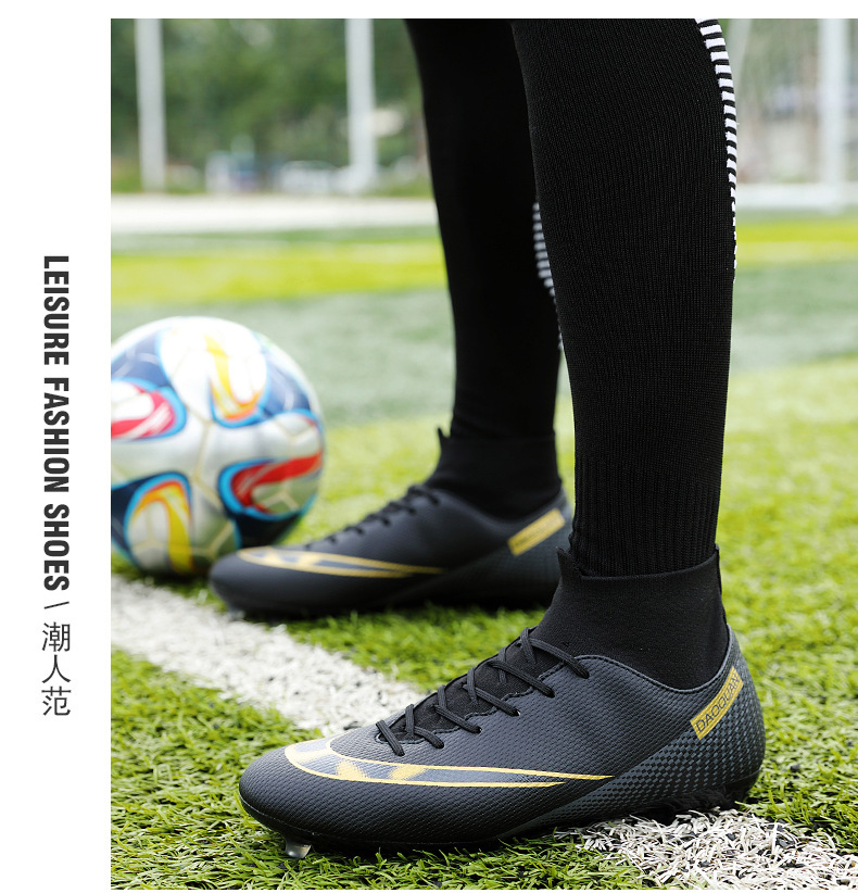 Cross-Border Soccer Shoes High-Top TF Broken Nail Artificial Lawn Skin Foot Boys and Girls AG Spike Competition Student Training Shoes Cross-Border Soccer Shoes High-Top TF Broken Nail Artificial Lawn Skin Foot Boys and Girls AG Spike Competition Student Training Shoes