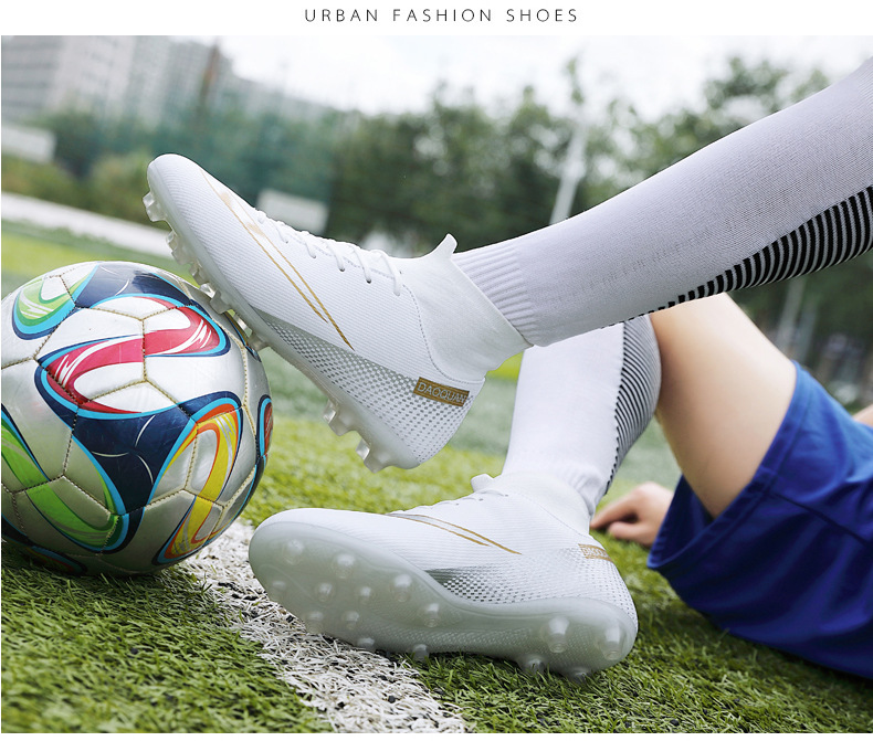 Cross-Border Soccer Shoes High-Top TF Broken Nail Artificial Lawn Skin Foot Boys and Girls AG Spike Competition Student Training Shoes Cross-Border Soccer Shoes High-Top TF Broken Nail Artificial Lawn Skin Foot Boys and Girls AG Spike Competition Student Training Shoes