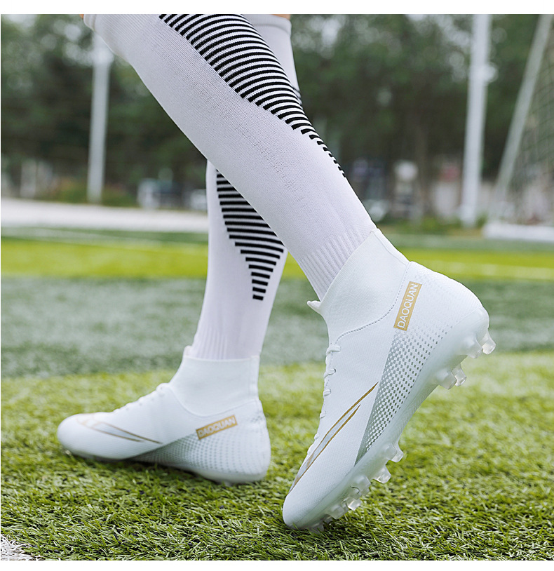 Cross-Border Soccer Shoes High-Top TF Broken Nail Artificial Lawn Skin Foot Boys and Girls AG Spike Competition Student Training Shoes Cross-Border Soccer Shoes High-Top TF Broken Nail Artificial Lawn Skin Foot Boys and Girls AG Spike Competition Student Training Shoes