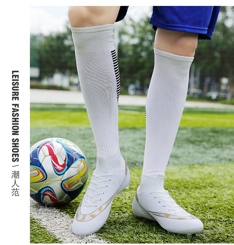 Cross-Border Soccer Shoes High-Top TF Broken Nail Artificial Lawn Skin Foot Boys and Girls AG Spike Competition Student Training Shoes Cross-Border Soccer Shoes High-Top TF Broken Nail Artificial Lawn Skin Foot Boys and Girls AG Spike Competition Student Training Shoes