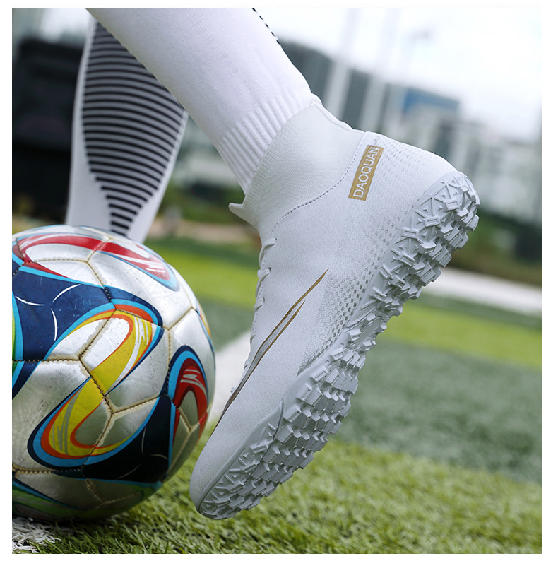 Cross-Border Soccer Shoes High-Top TF Broken Nail Artificial Lawn Skin Foot Boys and Girls AG Spike Competition Student Training Shoes Cross-Border Soccer Shoes High-Top TF Broken Nail Artificial Lawn Skin Foot Boys and Girls AG Spike Competition Student Training Shoes