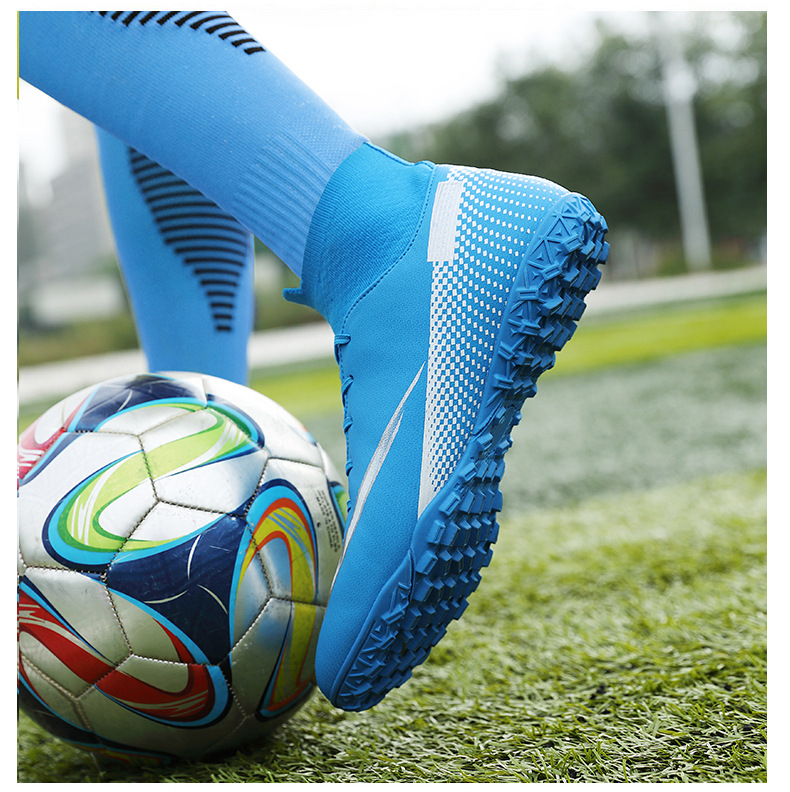 Cross-Border Soccer Shoes High-Top TF Broken Nail Artificial Lawn Skin Foot Boys and Girls AG Spike Competition Student Training Shoes Cross-Border Soccer Shoes High-Top TF Broken Nail Artificial Lawn Skin Foot Boys and Girls AG Spike Competition Student Training Shoes