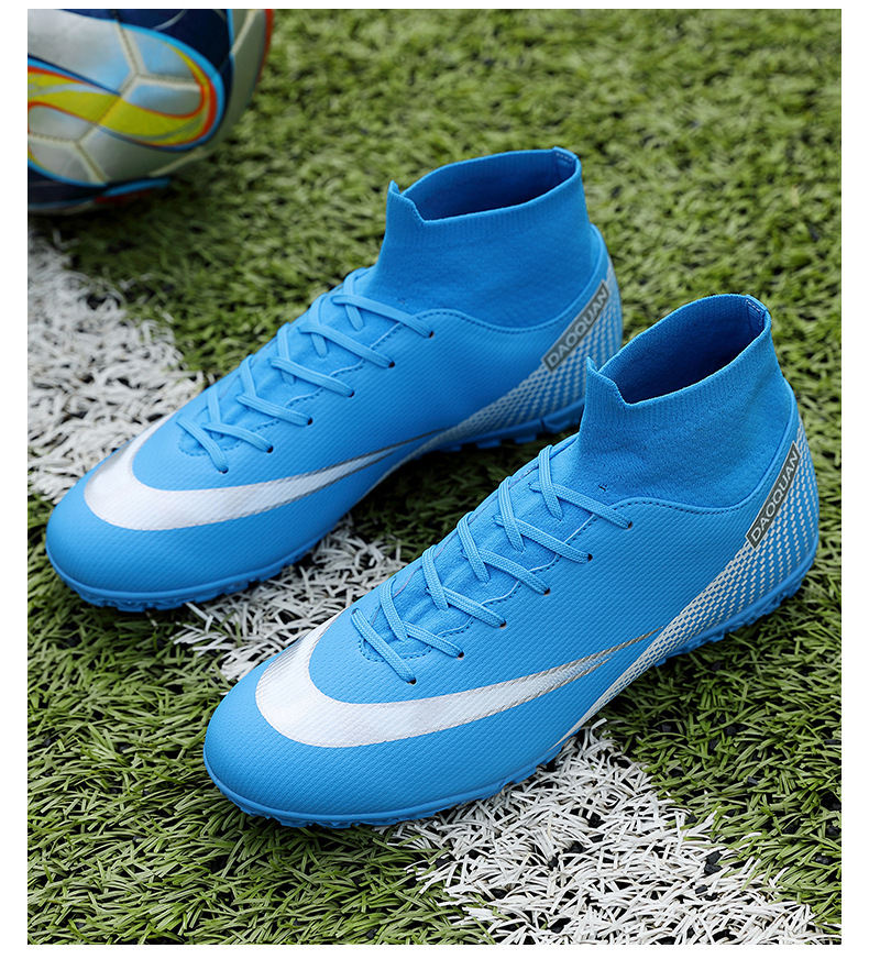 Cross-Border Soccer Shoes High-Top TF Broken Nail Artificial Lawn Skin Foot Boys and Girls AG Spike Competition Student Training Shoes Cross-Border Soccer Shoes High-Top TF Broken Nail Artificial Lawn Skin Foot Boys and Girls AG Spike Competition Student Training Shoes