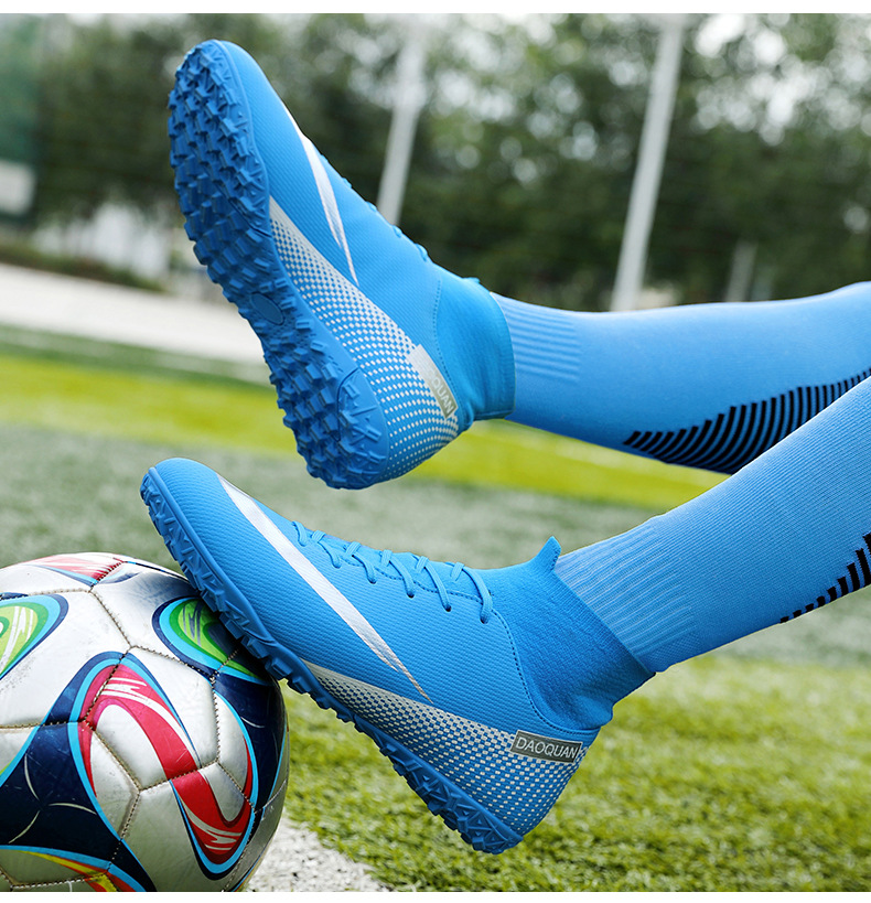 Cross-Border Soccer Shoes High-Top TF Broken Nail Artificial Lawn Skin Foot Boys and Girls AG Spike Competition Student Training Shoes Cross-Border Soccer Shoes High-Top TF Broken Nail Artificial Lawn Skin Foot Boys and Girls AG Spike Competition Student Training Shoes