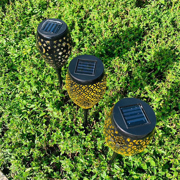 Hot Selling Solar Lawn Lamp Outdoor Courtyard Led Waterproof Ground Lamp Stars Iron Decorative Landscape Lamp