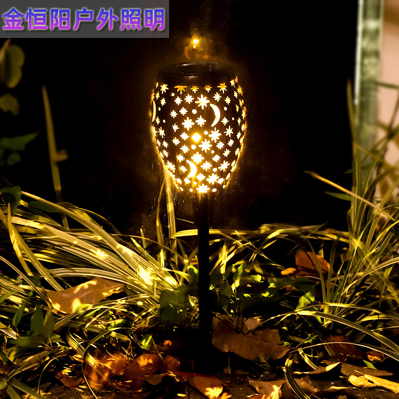 Hot Selling Solar Lawn Lamp Outdoor Courtyard Led Waterproof Ground Lamp Stars Iron Decorative Landscape Lamp