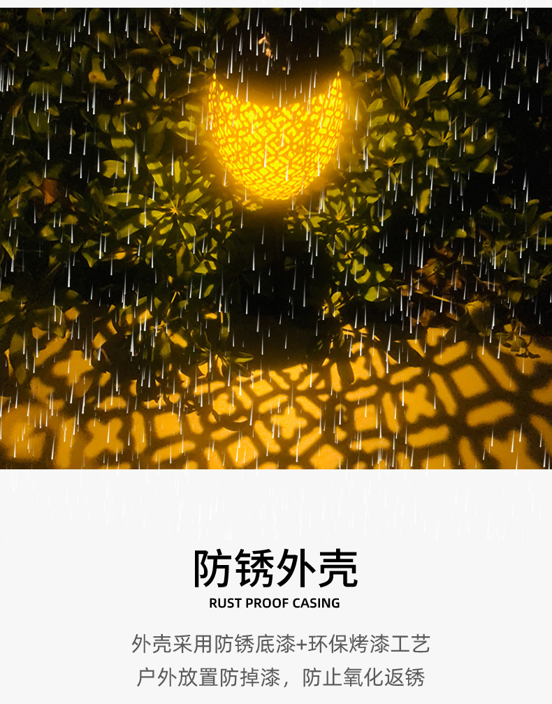 Hot Selling Solar Lawn Lamp Outdoor Courtyard Led Waterproof Ground Lamp Stars Iron Decorative Landscape Lamp