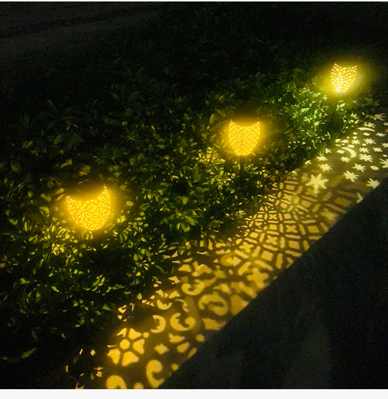 Hot Selling Solar Lawn Lamp Outdoor Courtyard Led Waterproof Ground Lamp Stars Iron Decorative Landscape Lamp