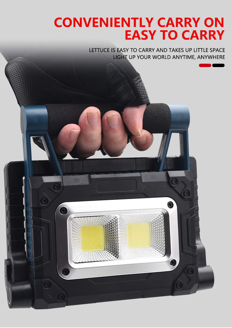 Cross-Border New Arrival Cob Work Light Mobile Emergency Light Portable Camping Light Lawn Lamp USB Rechargeable Flood Light
