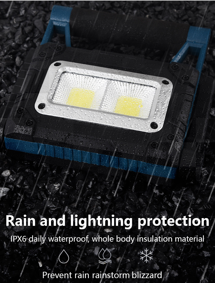 Cross-Border New Arrival Cob Work Light Mobile Emergency Light Portable Camping Light Lawn Lamp USB Rechargeable Flood Light
