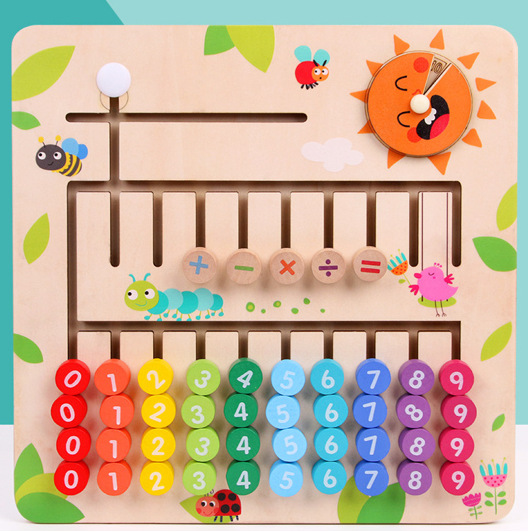 Wooden Color Hand Shifting Learning and Transportation Arithmetic Board Elementary School Students Addition and Subtraction Operation Teaching Aids Find Position Maze Cognitive Board Toys Wooden Color Hand Shifting Learning and Transportation Arithmetic Board Elementary School Students Addition and Subtraction Operation Teaching Aids Find Position Maze Cognitive Board Toys