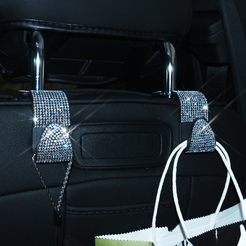 Car Supplies Hook Car Seat Back Headrest Hidden Creative Diamond Car Back Seat Hook Multifunctional