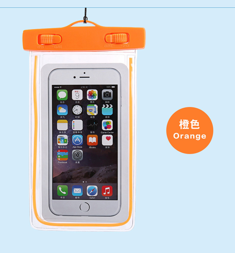 Mobile phone waterproof bag luminous diving photo waterproof cover swimming Mobile phone bag touch screen Mobile phone shell solid color transparent Mobile phone waterproof bag luminous diving photo waterproof cover swimming Mobile phone bag touch screen Mobile phone shell solid color transparent