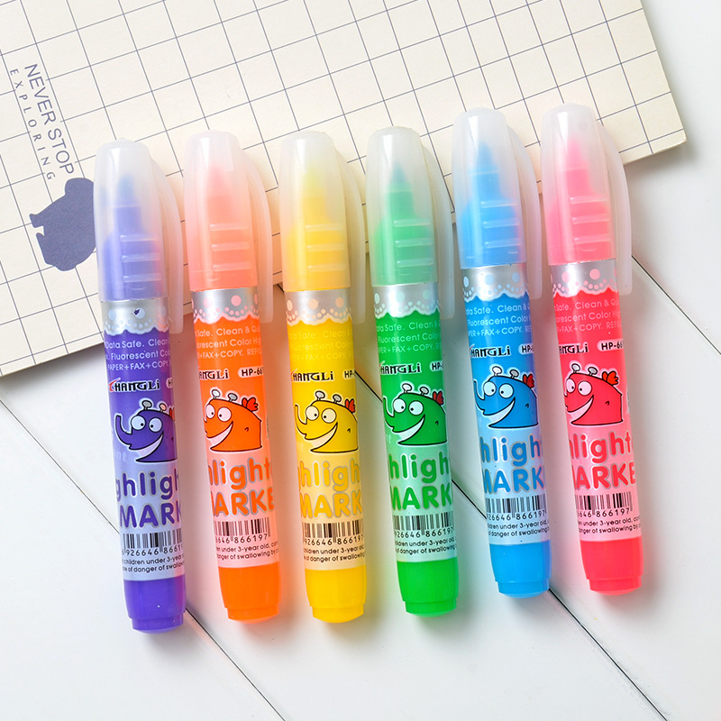 Cartoon fluoresce pen student painting pen colorful marker wholesale