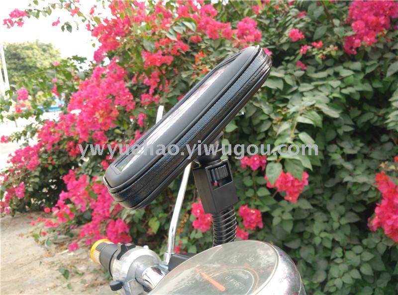 Electric car mobile phone waterproof bag bracket motorcycle rearview mirror 360 car bracket