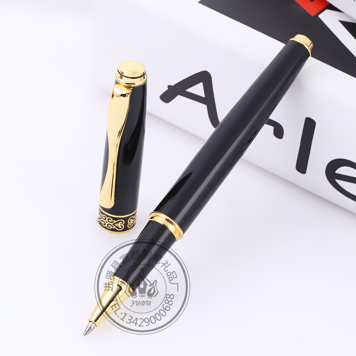 Factory Direct Sales Business Metal Roller Pen Customized Enterprise Logo Company Gives Advertising Marker Office Roller Pen