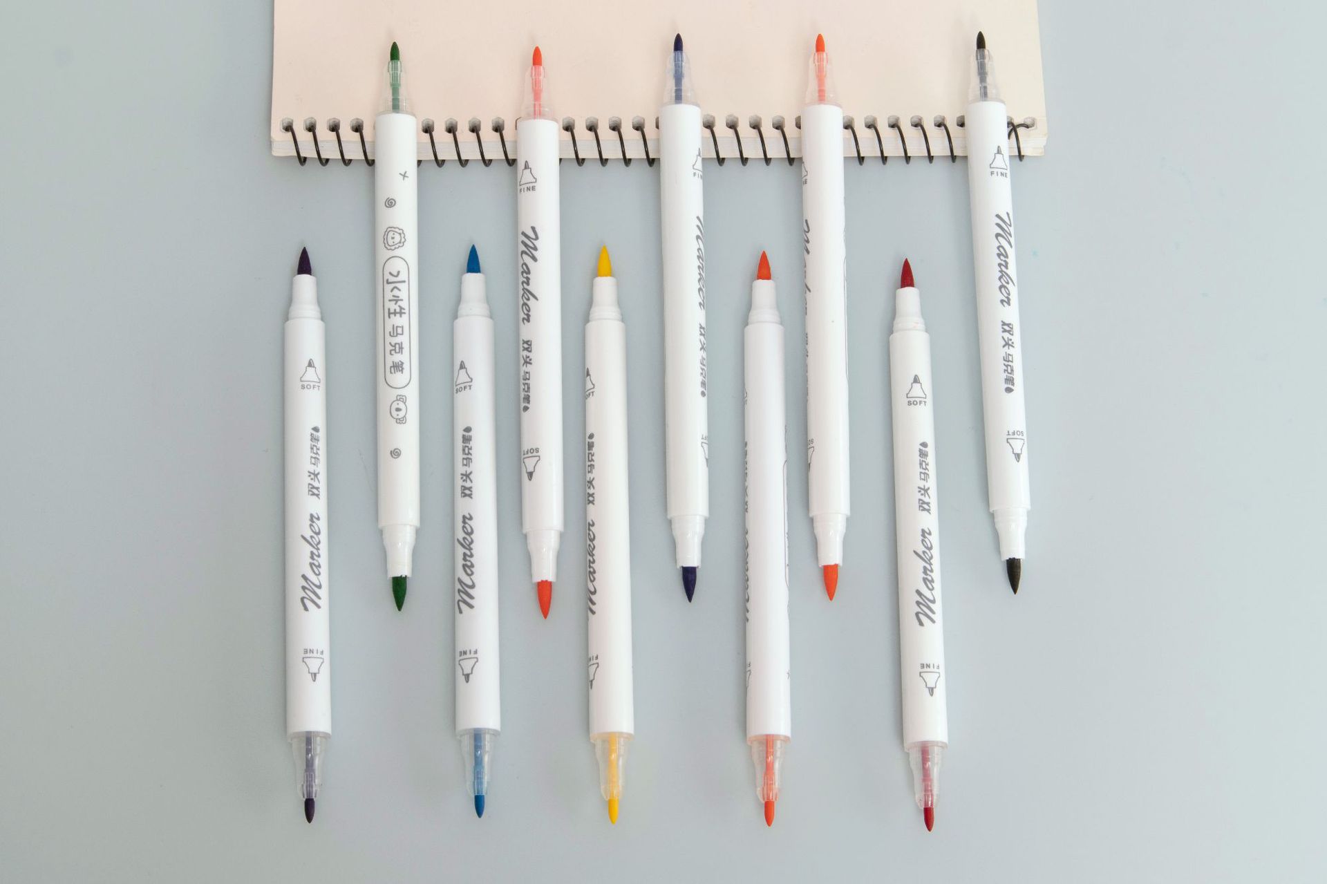 SOURCE Factory 24-Color Water-Based Children&#039;s Marker Pen Double-Headed Marking Pen Children&#039;s Graffiti Painting Watercolor Pens Set