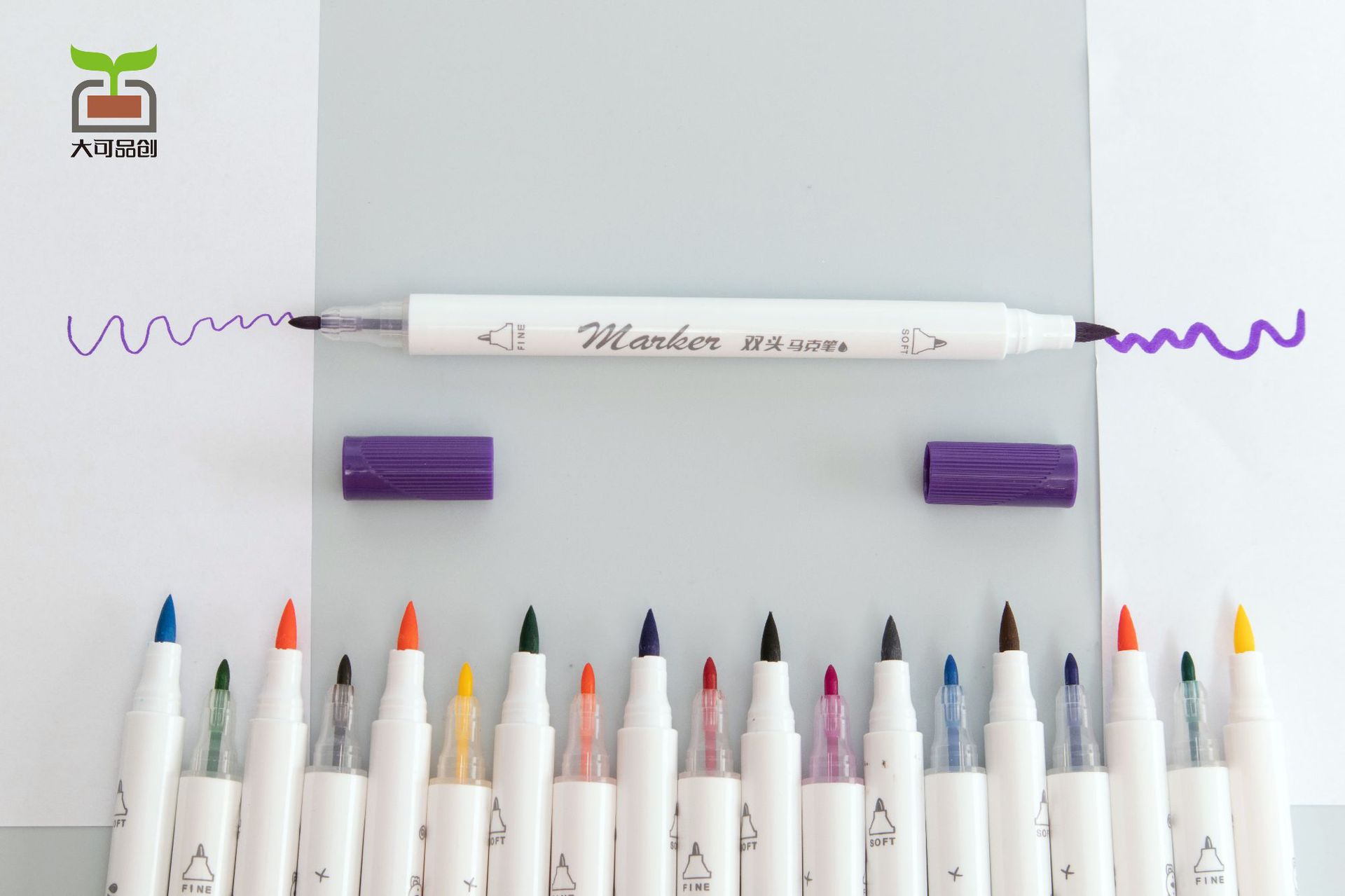 SOURCE Factory 24-Color Water-Based Children's Marker Pen Double-Headed Marking Pen Children's Graffiti Painting Watercolor Pens Set SOURCE Factory 24-Color Water-Based Children's Marker Pen Double-Headed Marking Pen Children's Graffiti Painting Watercolor Pens Set
