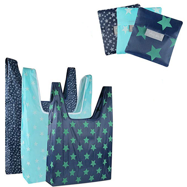 Folding Shopping Bag Portable Environmental Protection Bag Waterproof Bag Oxford Cloth Can Store Custom Printed Logo