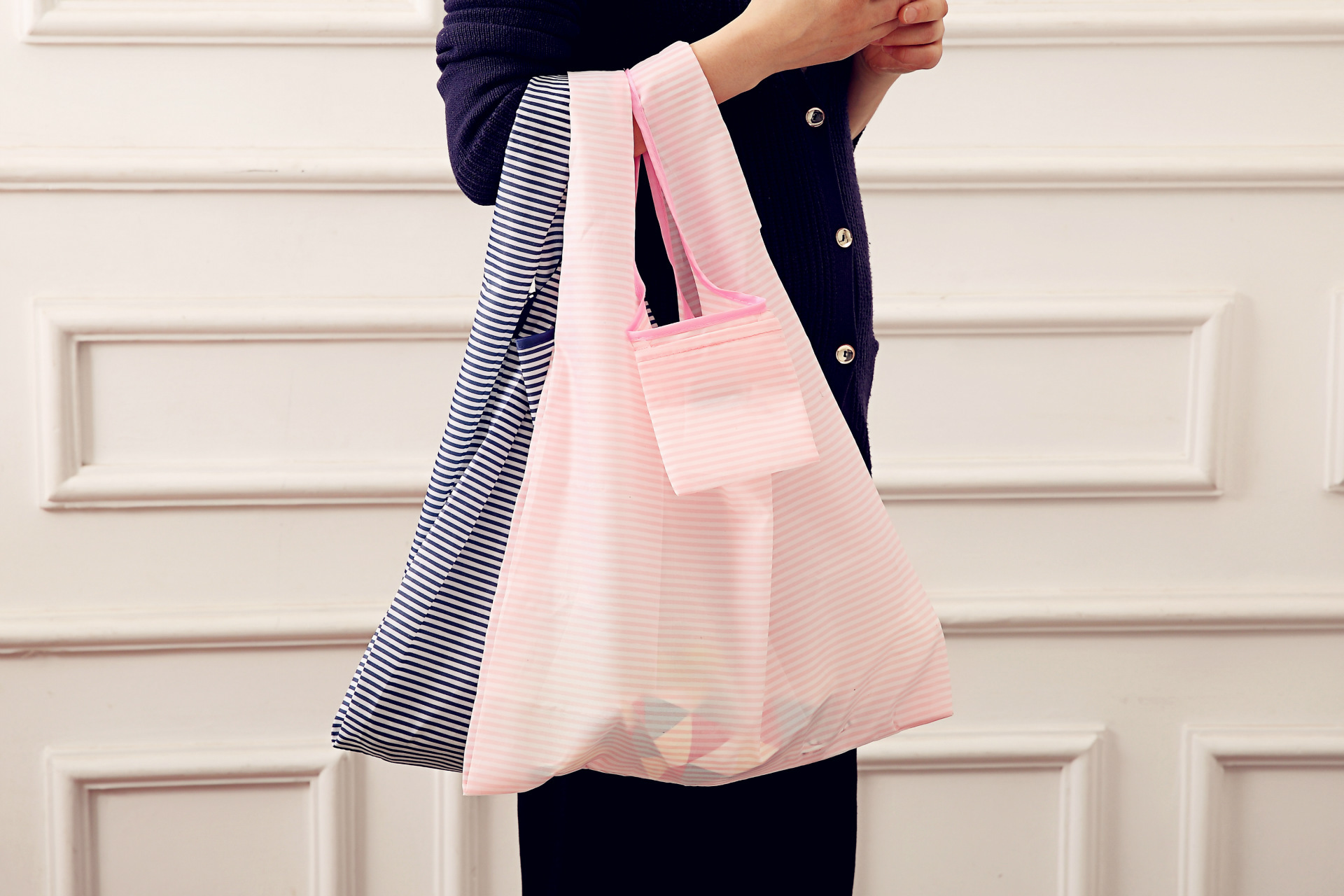 Folding Shopping Bag Portable Environmental Protection Bag Waterproof Bag Oxford Cloth Can Store Custom Printed Logo