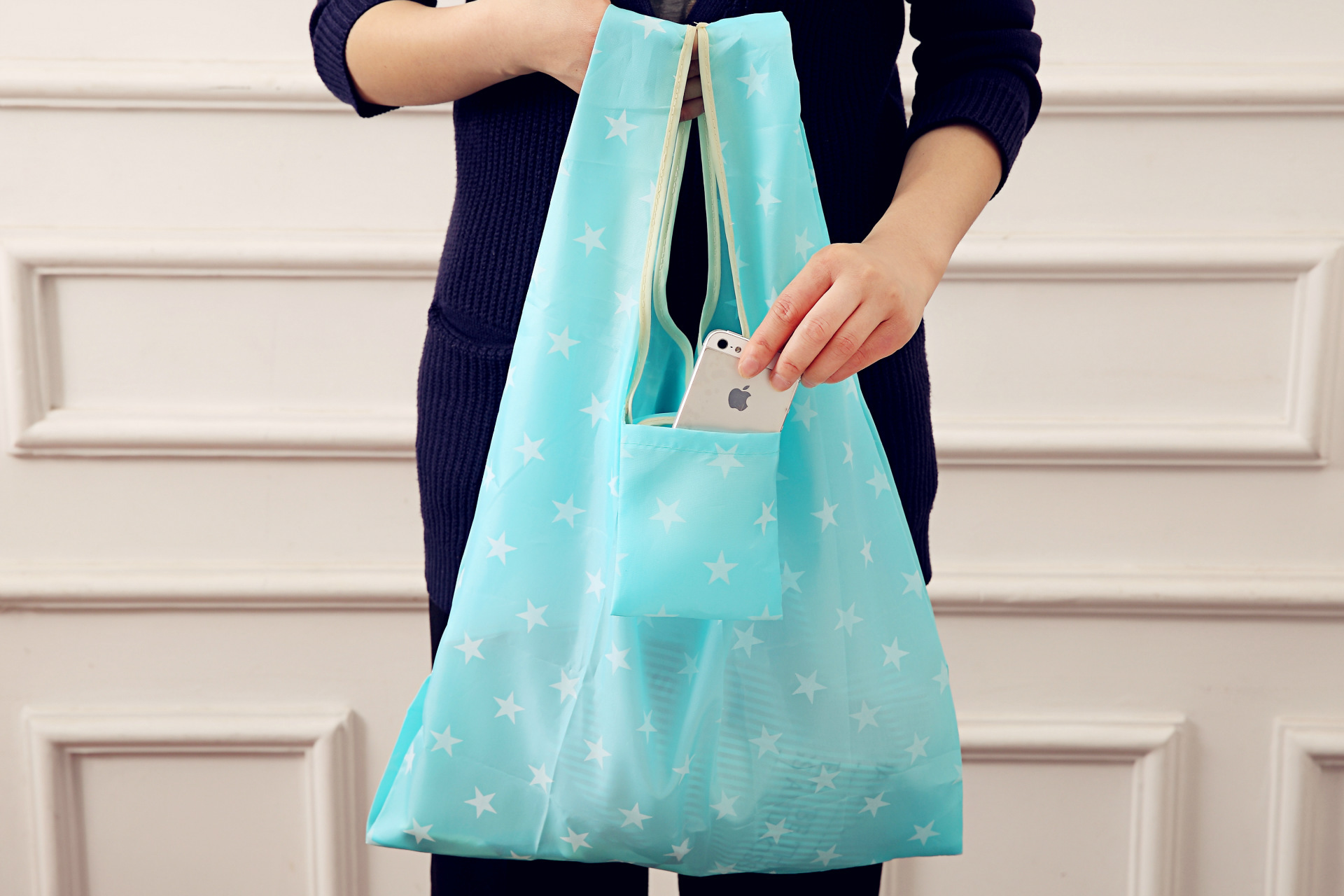Folding Shopping Bag Portable Environmental Protection Bag Waterproof Bag Oxford Cloth Can Store Custom Printed Logo