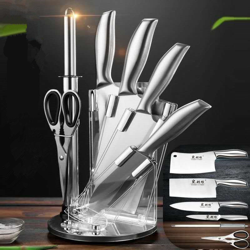 Acrylic Knife Rack Full Steel Handle Six-Piece Kitchen Knife Set Slicing Knife Household Kitchen Knife Set Kitchen Gift Knife Set