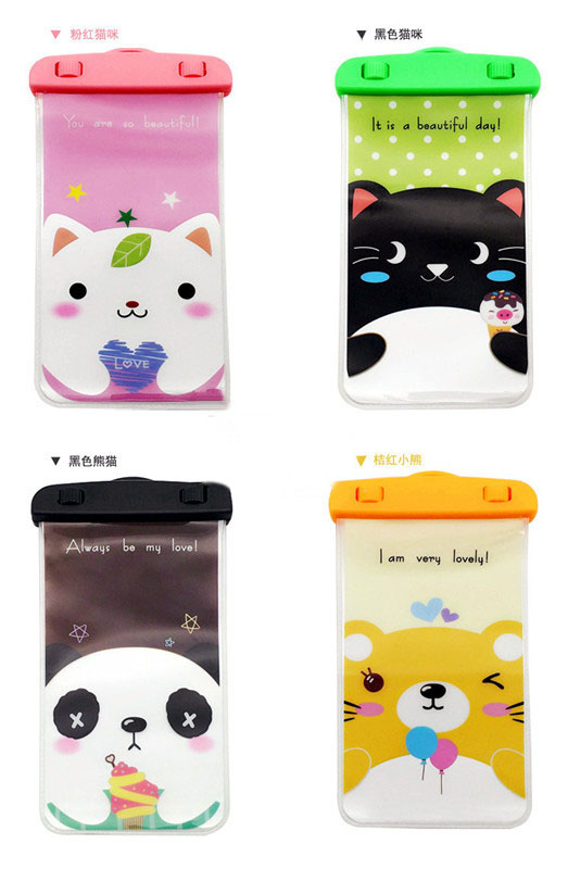 Hot spring diving cartoon mobile phone waterproof bag swimming waterproof mobile phone bag