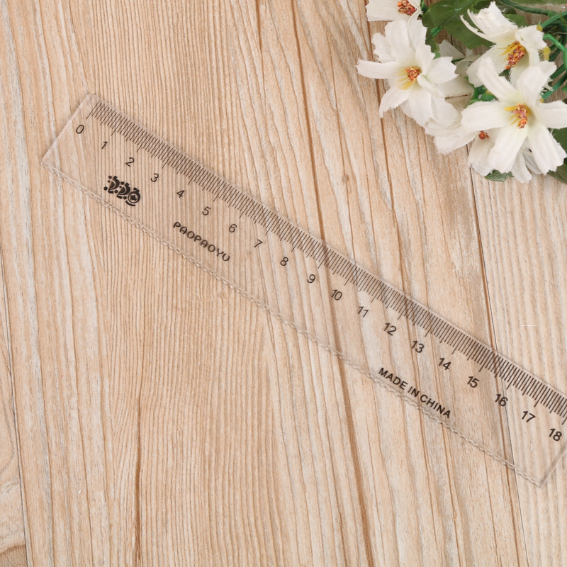 Plastic stationery ruler triangle protractor ruler students 18cm set ruler
