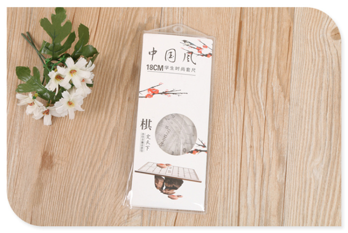 Plastic stationery ruler triangle protractor ruler students 18cm set ruler