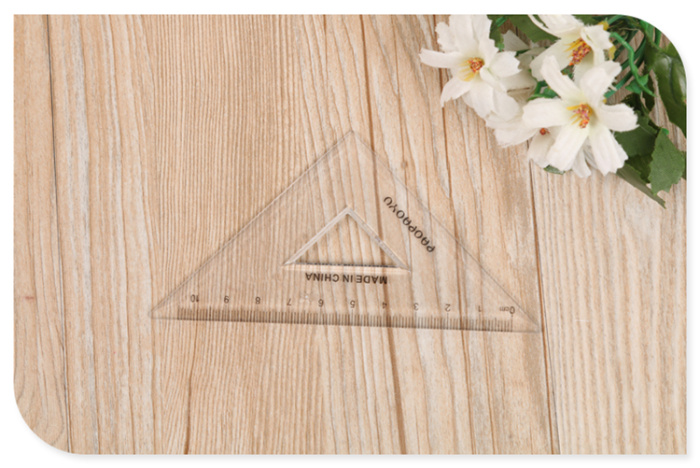 Plastic stationery ruler triangle protractor ruler students 18cm set ruler