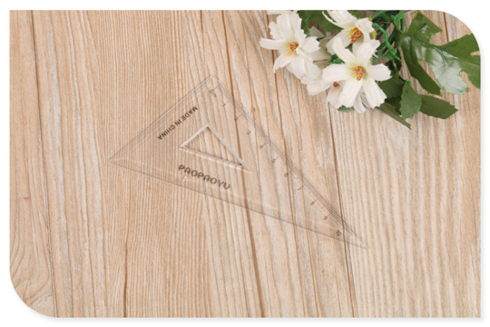 Plastic stationery ruler triangle protractor ruler students 18cm set ruler