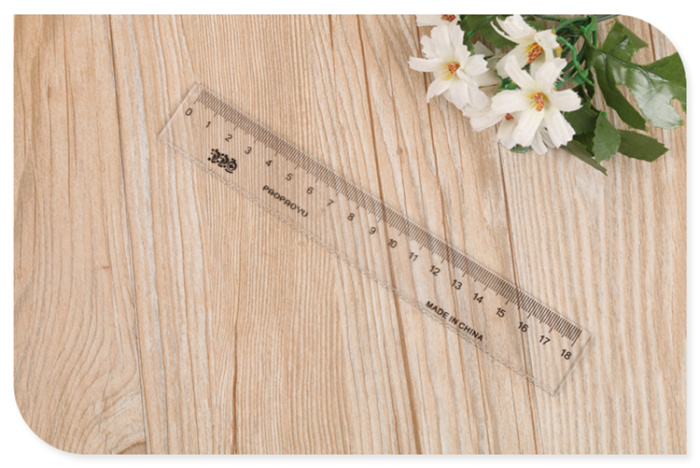 Plastic stationery ruler triangle protractor ruler students 18cm set ruler