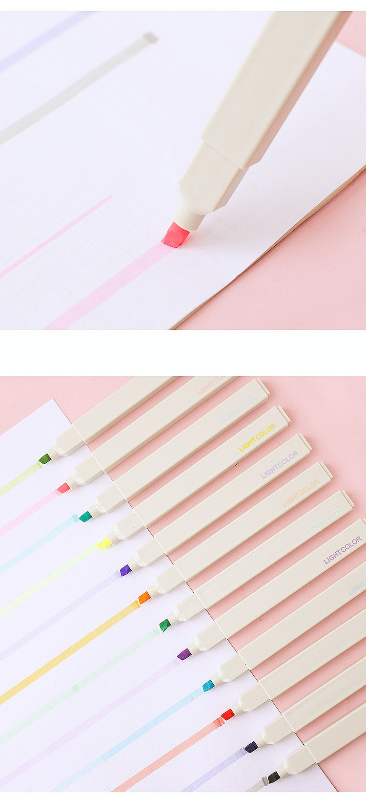 Light Color Soft Head Fluorescent Pen Marker Student Marking Pen Set Rough Drawing Key Hand Account Painting Soft Color Pen
