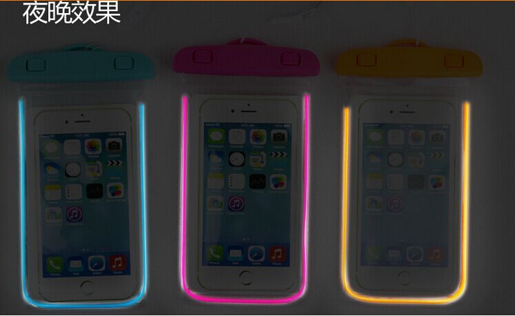 Luminous shiny PVC mobile phone waterproof bag waterproof beach bag in stock