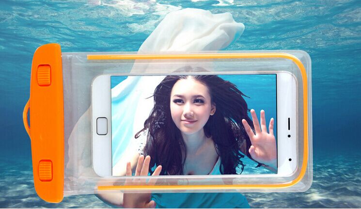 Luminous shiny PVC mobile phone waterproof bag waterproof beach bag in stock