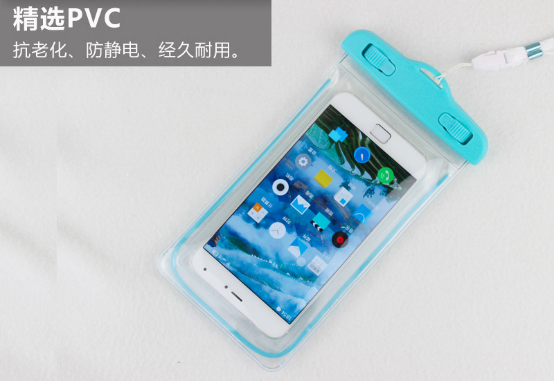 Luminous shiny PVC mobile phone waterproof bag waterproof beach bag in stock
